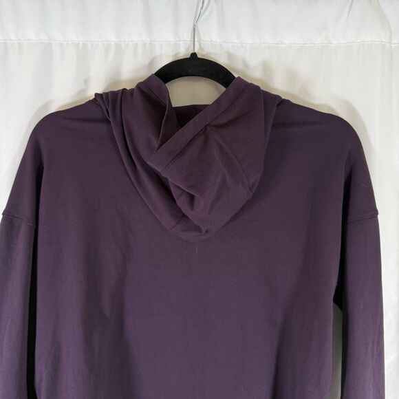 Yogalicious Lux Sweatshirt Women's Large Purple Hooded Cowl Neck Thumb Holes - Picture 9 of 10